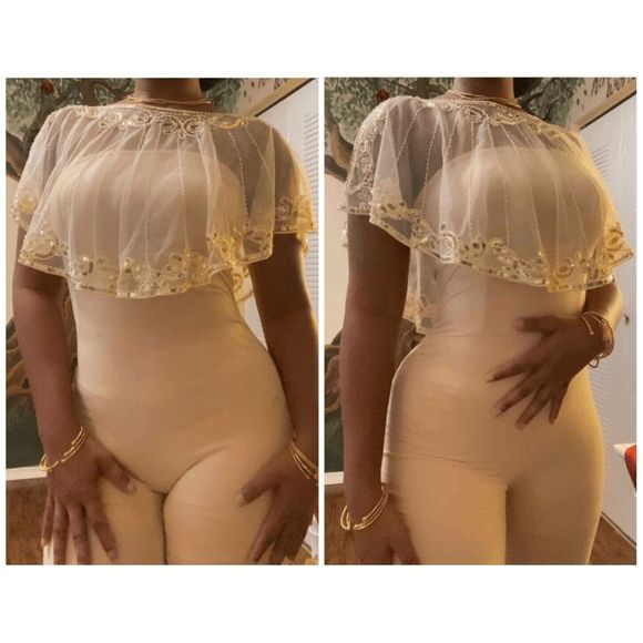 ✨ Sequin Mesh Evening Party Retro Flapper 1920s Shawl Wrap Cover Up Cape NEW - Picture 12 of 12